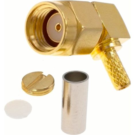 Connettore SMA-RP per cavo RG174, angolato (1/3)