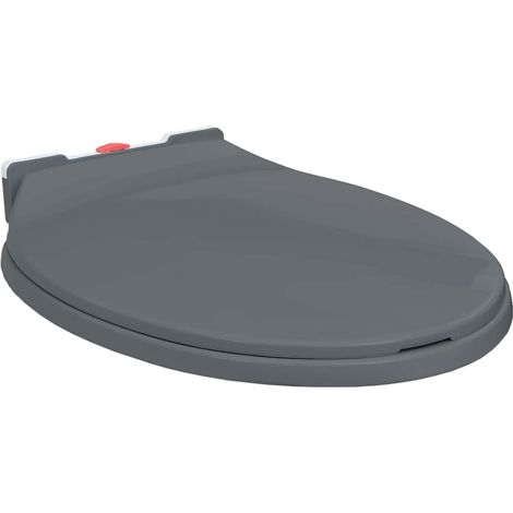vidaXL Tapa de váter con cierre suave desenganche rápido ovalada gris (1/5)