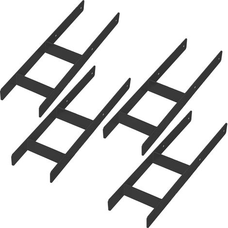 KOTARBAU® Base a H per staffa di ancoraggio a incasso in acciaio zincato nero 160 mm, set da 4