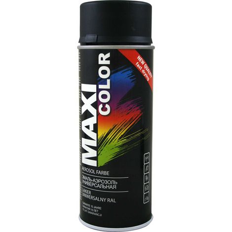 Pintura en aerosol 400 ml negro mate RAL9005 Maxi Color Motip (1/2)