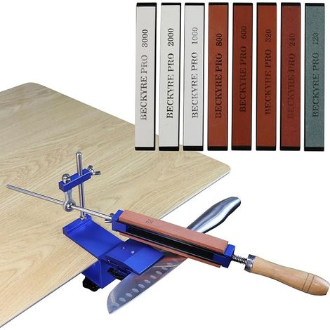 Afilador de cuchillos profesional, sistema de afilado de ángulo fijo con 8 piedras de afilar giratorias de 360°, kit de afilado de cuchillos para uso doméstico. (1/5)