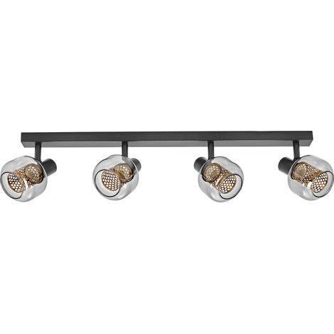 OSRAM DECOR Spot Firefly Applique murale, 4 x 2,8 W, E14, 1000 lm, 2700 K, blanc chaud, gradable, IP20, métal/verre, noir, LED incluses et interchangeables (1/5)