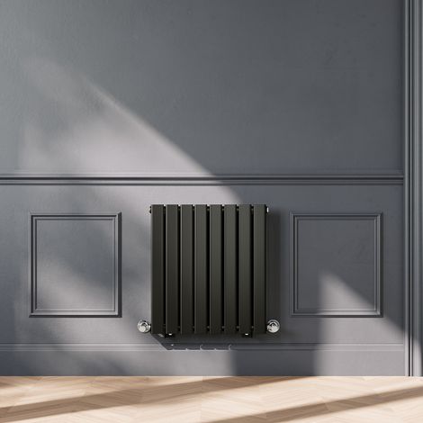 ELEGANT 600 x 544mm Black Horizontal Radiator Designer Single Panel Flat Panel Rads (1/5)