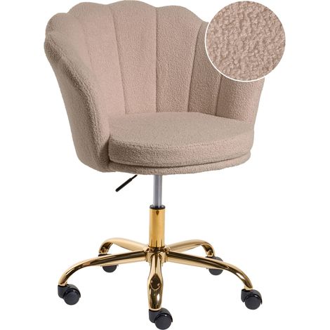 Sedia da Ufficio Girevole Regolabile in Altezza in Tessuto Bouclé Beige Monticello (1/5)
