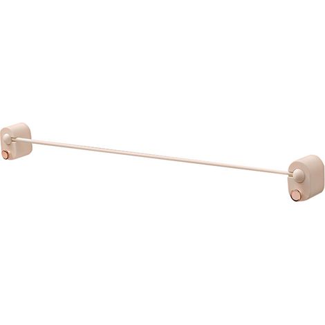 Porte-serviette mural simple pour salle de bain, barre allongée blanche sans perçage, accessoire de salle de bain. (1/5)