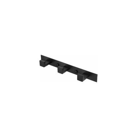 Appendiabiti da parete, gancio portasciugamani, 3 ganci, set di accessori per il bagno, montaggio a parete, acciaio inox 304, nero opaco - Crezuo