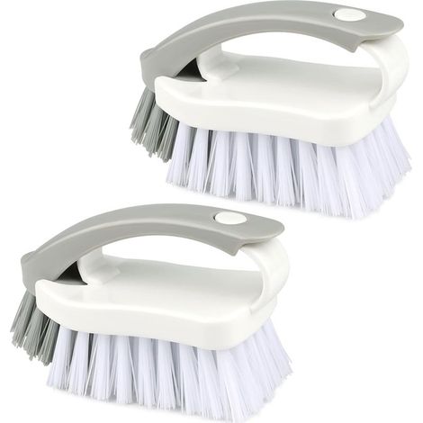 Brosses pour le nettoyage des poils durs – pour nettoyer, frotter, poils rigides, brosse à main, sous la douche ou sur les chaussures (paquet de 2) (1/5)