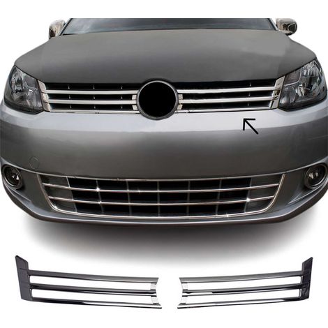 Moulure de Grille de Calandre Compatible avec VW Caddy 2010-2015, Garniture Baguette de Calandre en Acier Inoxydable Argent (1/5)
