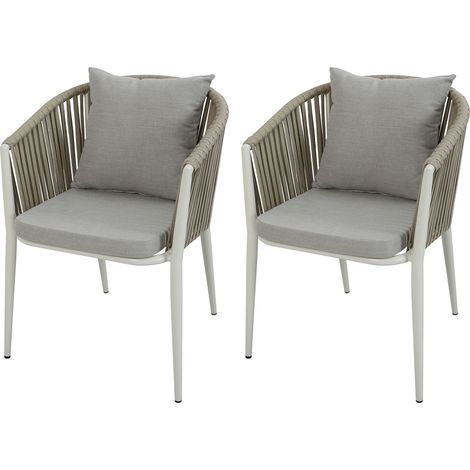 Axi Faye Ensemble De 2 Chaises De Jardin, Beige Aluminium/Polyester Et Cussins D'Assise En Oléfine Supporte Jusqu'À 120 Kg (1/5)