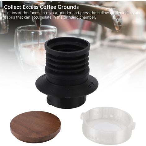 Ortviai Bac à grains avec soufflet pour moulin à café Breville BES875/876/870/878/880/BCG820 en silicone et bois (1/4)