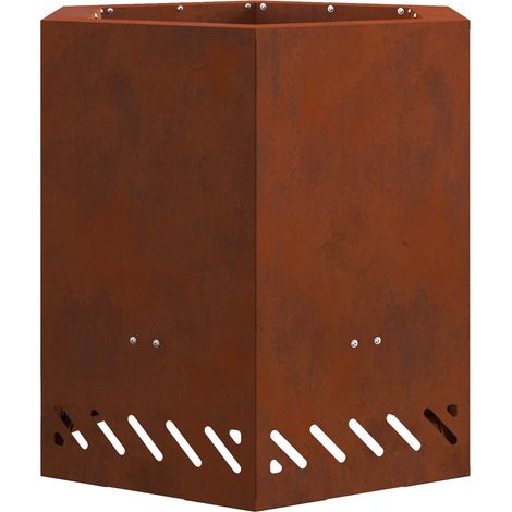 Foyer sans fumée Marron 48 x 48 x 51 cm Acier patiné