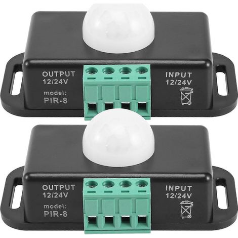 Interrupteur à détecteur de mouvement, capteur PIR LED 12 V/24 V pour rubans LED flexibles, lot de 2 (1/5)