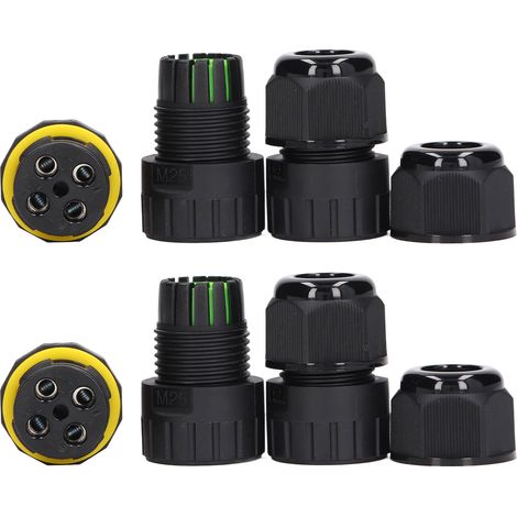 Boîtier de jonction pour matériel de jardinage, M25, 4 conducteurs, étanche IP68, câble d'alimentation 10–14 mm² (1/5)