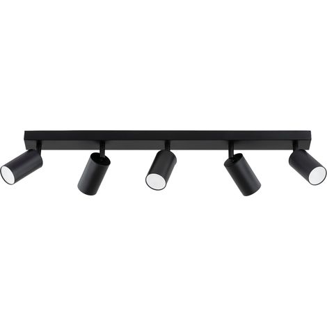 Plafonnier rail noir 70 cm 5 spots GU10 ATLET Alfa (1/3)