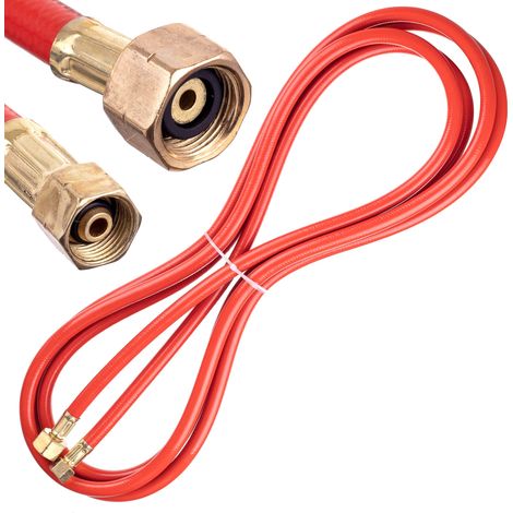 Tuyau de propane UP307 5m pour brûleur avec écrous 3/8"LH - W21.8x1/4"LH (grande bouteille) (1/4)