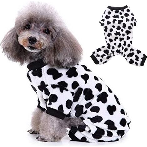 1 pièce vêtement pour chien, pull polaire style vache, adapté chats et chiens, pour automne et hiver (1/5)