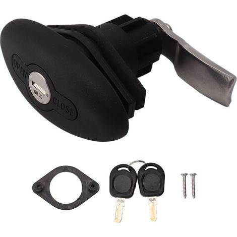 Ortviai Serrure rotative pour coffre de camping-car 32 mm, étanche et anti-choc, noir, avec joint d'étanchéité