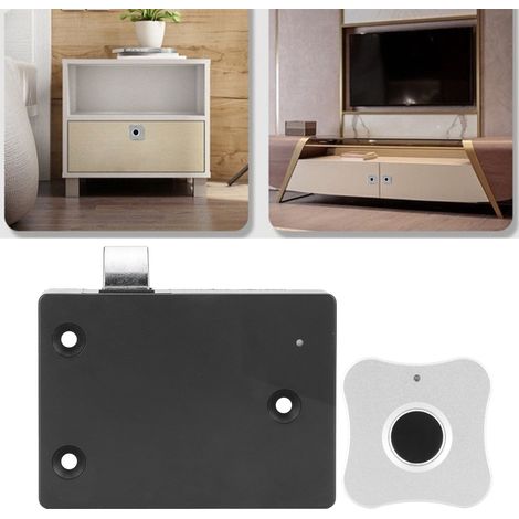 Serrure à empreinte digitale Home Smart en alliage d'aluminium, petite serrure électrique pour tiroir de placard, forme de fleur, argentée. (1/5)