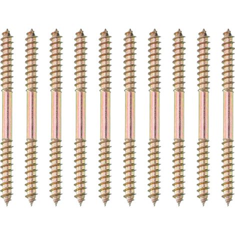 Vis Double Bout M5 x 65mm Acier Carbone Couleur Zinc 10Pcs (1/5)