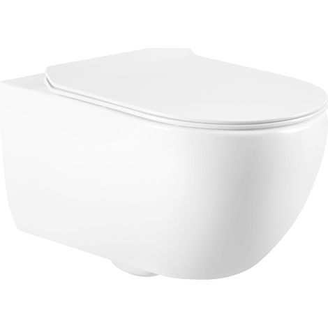 Mexen Carmen WC-Schüssel Rimless mit Slim-Absenkautomatik Duroplast-Sitz, weiß glänzend - 3088L4000 (1/2)