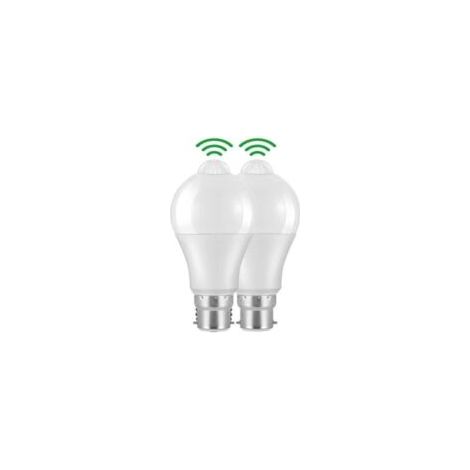 2 pièces Ampoule Detecteur de Mouvement B22 Baïonnette LED, 12W, 1020lm, Blanc Froid 6000 K, CIR 85, étanches IP42 à économie d\'énergie, non dimmable, Ampoule à Détecteur de Mouvement (1/4)