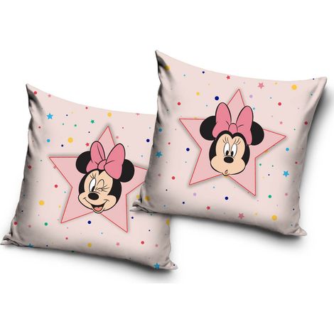Taie d'oreiller velours 40x40 Minnie étoile