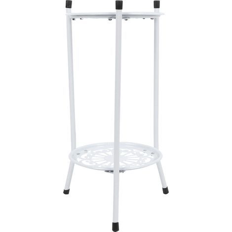 Support à plantes en métal à 2 niveaux, porte-pots de fleurs, étagère de présentation, accessoires de jardinage, blanc (1/5)