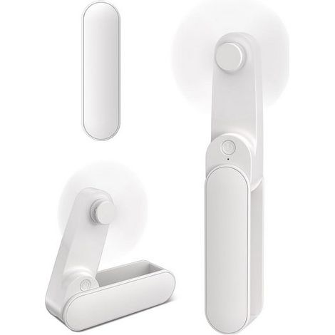 Mini ventilateur portable 2 vitesses USB rechargeable silencieux pour bureau, voyage, maison et activités extérieures. (1/5)