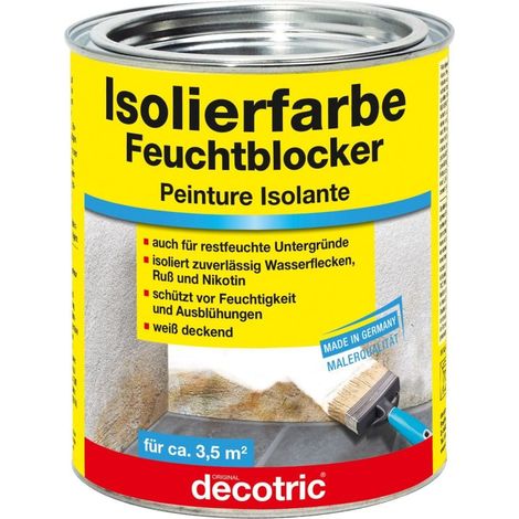 Decotric Isolierfarbe Feuchtblocker 750 ml Spezialbeschichtung Feuchtigkeit