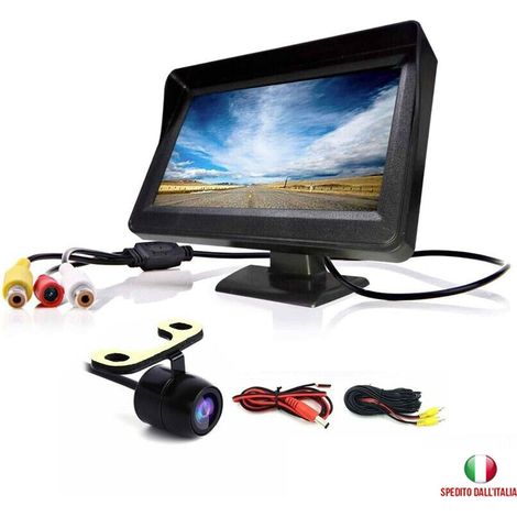 KIT MONITOR 4.3 POLLICI TELECAMERA RETROMARCIA RETROCAMERA, RETRO CAMERA PER AUTO CON MONITOR 4.3" CAMION CAMPER - DISCORAMA® (1/5)