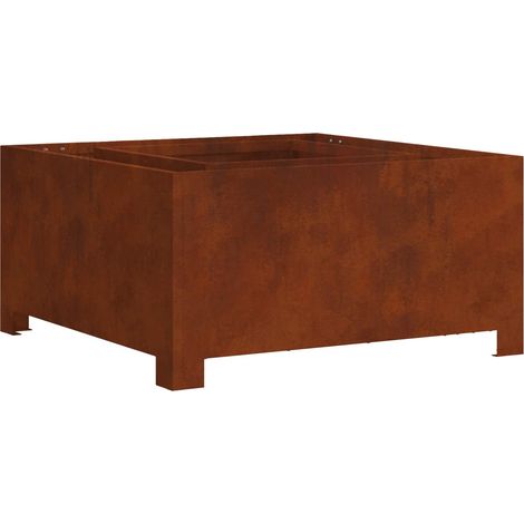 Foyer de cheminée Marron 80 x 80 x 40 cm Acier patiné