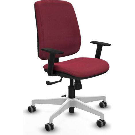 Silla piqueras y crespo Alares granate base blanca ergonómica (1/2)