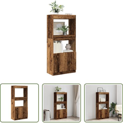 vidaXL Hochregal - Highboard Altholz-Optik 63x33x140 cm Holzwerkstoff (1/5)