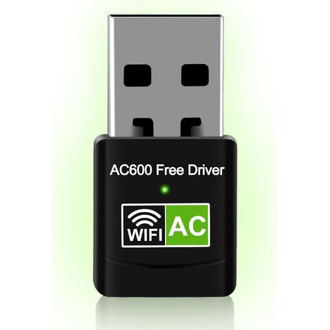 Chiavetta Internet WiFi USB per PC, adattatore di rete wireless dual band 2,4/5 GHz 600 Mbps, chiavetta WiFi Plug and Play per PC desktop, WiFi USB 3.0 per PC (5 g)