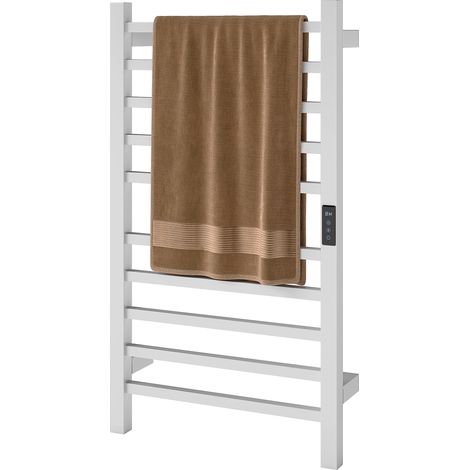 Sèche-serviettes électrique mural avec Wi-Fi, 10 barres, température réglable et minuterie, IPX4, 45 x 11 x 80 cm, blanc (1/5)