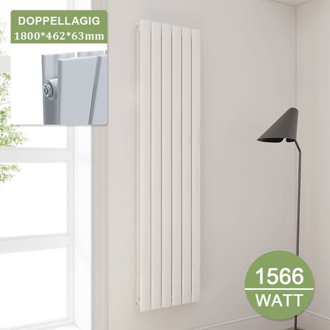 ELEGANT Paneelheizkörper Weiß Heizkörper 1800 Vertikal 1800x462mm Doppellagig