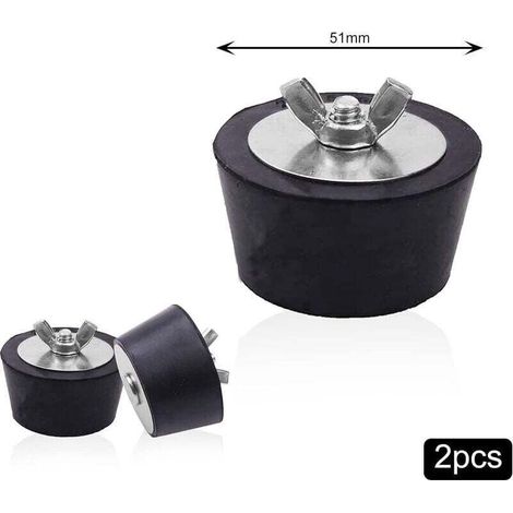 Bouchon Hivernage Piscine,51 mm Bouchon Caoutchouc avec éCrou Papillon in Acier Inoxydable pour Tuyauterie de Piscine Hiver Entretien des Raccords（2 Pièces）-Crezuo