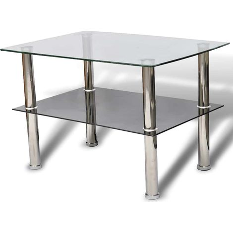 Mesa de centro de dos niveles vidrio vidaXL (1/4)
