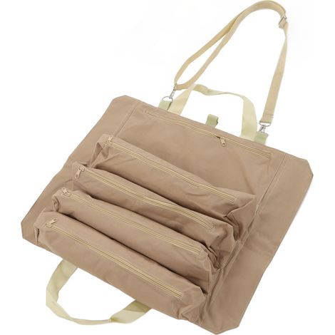 Sac à outils roulant multifonction, poche portable pliable avec multiples compartiments pour rangement de clés et outils, couleur kaki. (1/5)