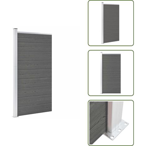 Barriera da giardino - vidaXL Pannello di Recinzione in WPC 95x186 cm Grigio - Recinzione residenziale