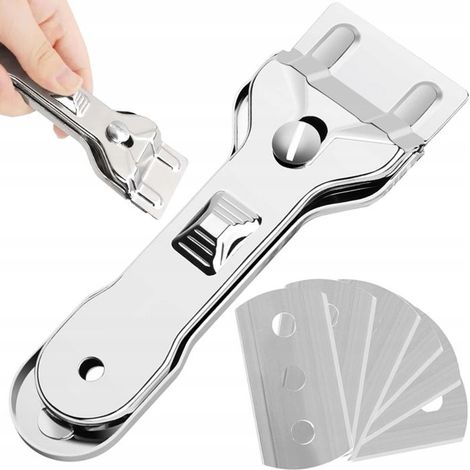 Cobye- Grattoir pour plaque induction et vitrocéramique – Nettoyage des taches incrustées avec 6 lames de rechange (1/5)