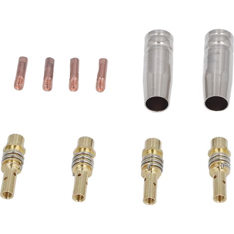 Kit consommables soudage MIG embouts contact cuivre tiges raccord buse rechange pour torche soudeur 15AK (1/5)