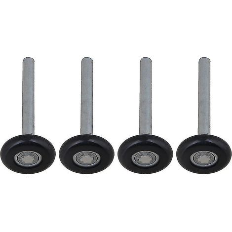 Lot de 2 roulettes de porte de garage allongées en nylon noir (1/3)