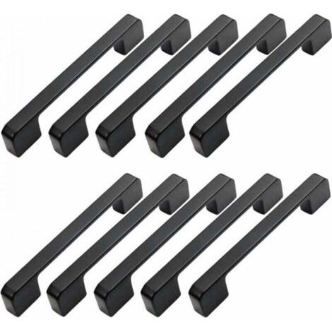 10 Möbelgriffe, 128 mm Lochabstand – Schwarze Küchentürgriffe, Stangengriffe, Schwarze Küchengriffe, 128 mm