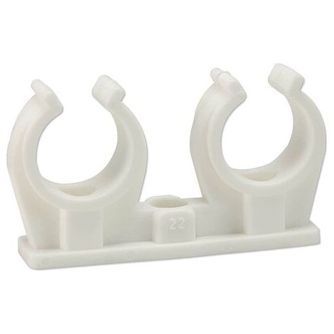 10 Stk. Doppel-Rohrclip 20 - 22 mm (1/2)