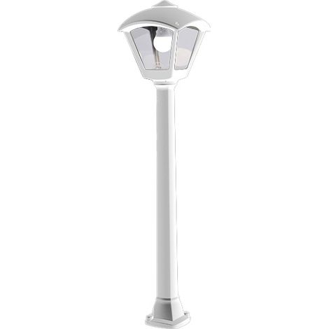 Farola dario 1xe27 8,5w con pulsador cct (3colores) ip55 l.24xan.24xal.97,5cm resina blanca