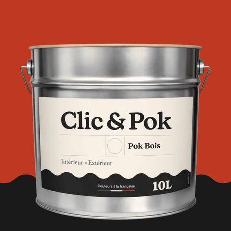Peinture Bois Extérieur – POK BOIS - 10L - RAL 2002 - Orangé sang- Résistante aux intempéries - Ne s'écaille pas (1/4)