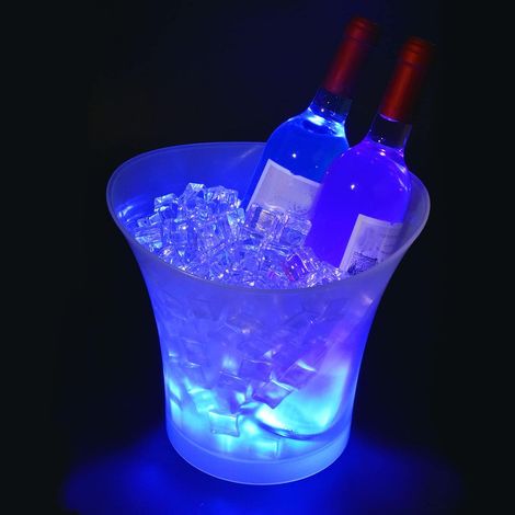 Tiandiren Seaux à Glace LED, 5L Seau a Champagne Coloré LED Lumière Glacée Cube de Champagne, Dégradé de Couleurs, pour Champagne vin Boissons Cerise Glace, Refroidisseur Bar Club Pub (1/5)