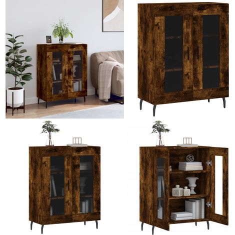 Buffet chêne fumé 69,5x34x90 cm bois d'ingénierie - buffet - buffets - Home & Living