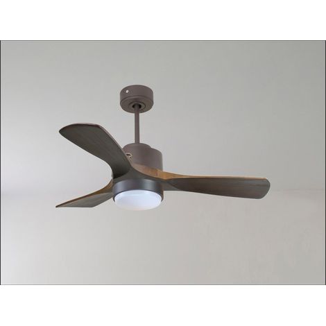 Tenerife Ring - Super destratificateur et ventilateur DC 132 cm Chromes pales bois sombre sans Lumière 25 à 35 m² (1/5)